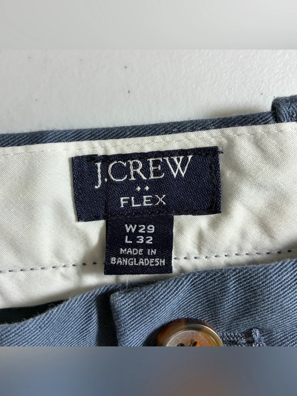 NWT J.CREW Flex Mens 29x32 Straight Slim Fit Chino Pants Blue Casual Golf Dress